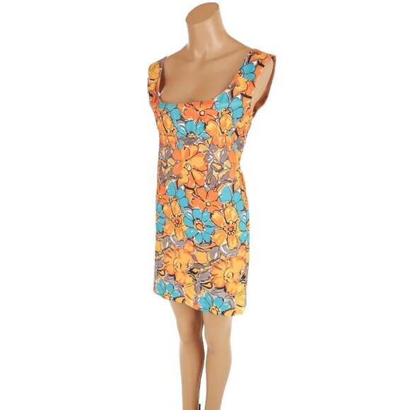 Miaou Vivi Mini Dress Size M Parisian Flower Orange $275 - Picture 6 of 15